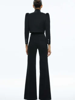 Alice and Olivia Addison Bow Collar Cropped Jacket-Women Jackets + Coats