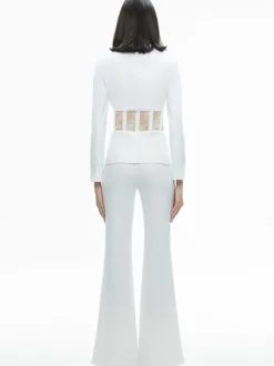 Alice and Olivia Alexia Fitted Sheer Corset Blazer-Women Jackets + Coats