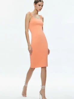 Alice and Olivia Alina Looped Straps Midi Dress-Women Dresses