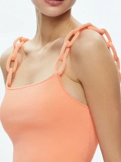 Alice and Olivia Alina Looped Straps Midi Dress-Women Dresses