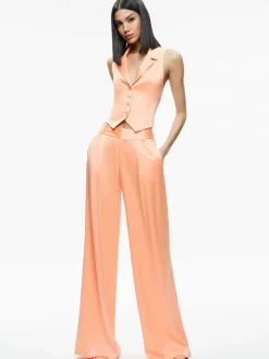 Alice and Olivia Amber Collared Vest-Women Tops