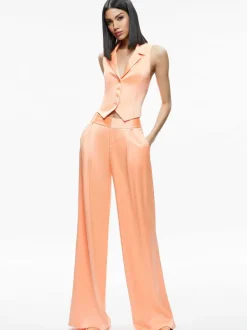 Alice and Olivia Amber Collared Vest + Eric Low Rise Pant-Women Matching Sets