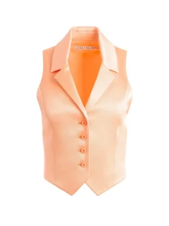 Alice and Olivia Amber Collared Vest + Eric Low Rise Pant-Women Matching Sets