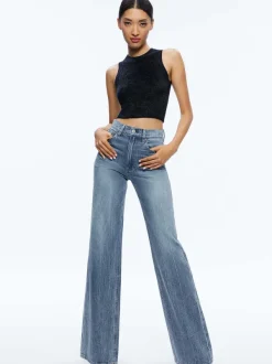 Alice and Olivia Amity Sleeveless Cropped Tank-Women Tops