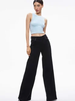 Alice and Olivia Amity Sleeveless Cropped Tank-Women Tops