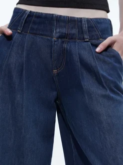 Alice and Olivia Anders Low Rise Pleated Jean-Women Pants