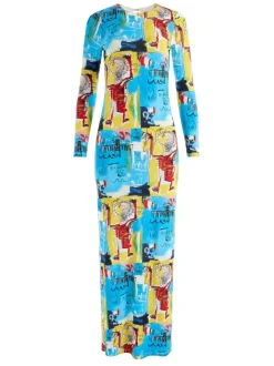 Alice and Olivia A+O X Basquiat Delora Maxi Dress-Women Dresses
