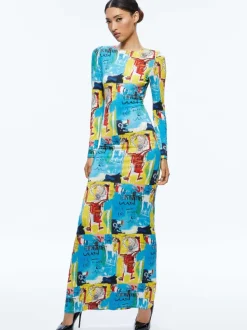 Alice and Olivia A+O X Basquiat Delora Maxi Dress-Women Dresses