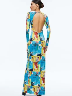 Alice and Olivia A+O X Basquiat Delora Maxi Dress-Women Dresses