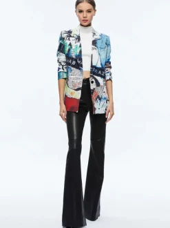 Alice and Olivia A+O X Basquiat Denny Blazer-Women Jackets + Coats