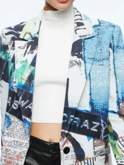 Alice and Olivia A+O X Basquiat Denny Blazer-Women Jackets + Coats
