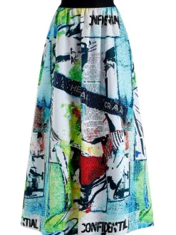 Alice and Olivia A+O X Basquiat Tina Embellished Maxi Skirt-Women Skirts