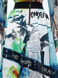 Alice and Olivia A+O X Basquiat Tina Embellished Maxi Skirt-Women Skirts