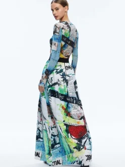 Alice and Olivia A+O X Basquiat Tina Embellished Maxi Skirt-Women Skirts