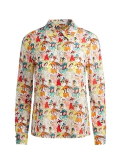 Alice and Olivia A+O X Blair Z Willa Placket Top-Women Tops