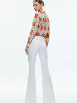 Alice and Olivia A+O X Oris Eddu Willa Placket Top-Women Tops