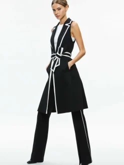 Alice and Olivia Aubrey Long Trench Vest-Women Jackets + Coats