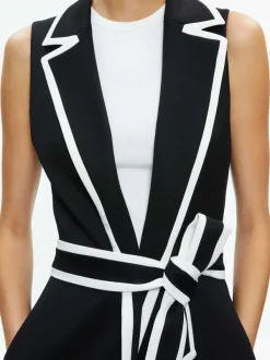 Alice and Olivia Aubrey Long Trench Vest-Women Jackets + Coats