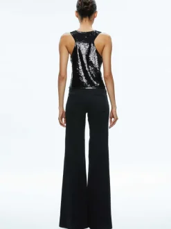 Alice and Olivia Avril Sequin Boxy Tank-Women Tops