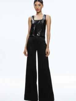Alice and Olivia Avril Sequin Boxy Tank-Women Tops
