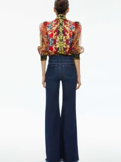 Alice and Olivia Beautiful Seamed Wide Leg Jean-Women Pants