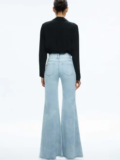 Alice and Olivia Beautiful Seamed Wide Leg Jean-Women Pants
