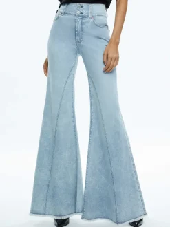 Alice and Olivia Beautiful Seamed Wide Leg Jean-Women Pants
