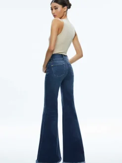 Alice and Olivia Beautiful Seamed Wide Leg Jean-Women Pants