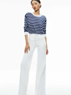 Alice and Olivia Bernetta Cropped Drawstring Pullover-Women Sweaters