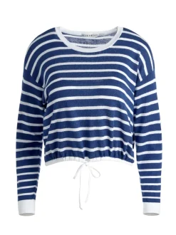Alice and Olivia Bernetta Cropped Drawstring Pullover-Women Sweaters