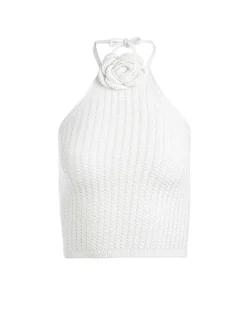 Alice and Olivia Bessie Halter Top-Women Tops