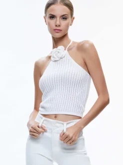 Alice and Olivia Bessie Halter Top-Women Tops