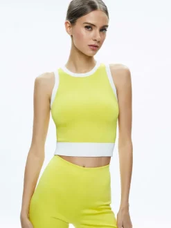 Alice and Olivia Boyd Crewneck Tank + Rmp Mid Rise Back-Zip Bootcut Ankle Pant-Women Matching Sets