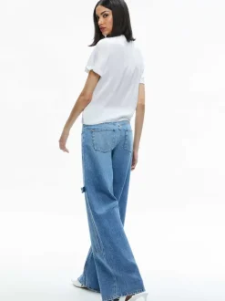 Alice and Olivia Braden Drop Shoulder Tee-Women Tops