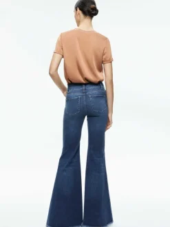 Alice and Olivia Braden Drop Shoulder Tee-Women Tops