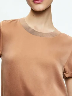 Alice and Olivia Braden Drop Shoulder Tee-Women Tops