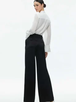 Alice and Olivia Brady Oversized Button Down With Bow Tie-Women Tops