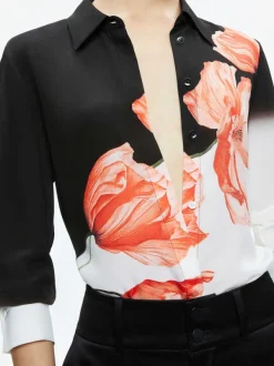 Alice and Olivia Brady Slim Button Down-Women Tops