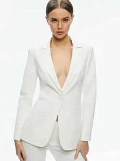 Alice and Olivia Breann Fitted Blazer-Women Jackets + Coats