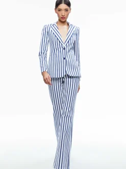 Alice and Olivia Breann Long Fitted Two Button Blazer-Women Jackets + Coats