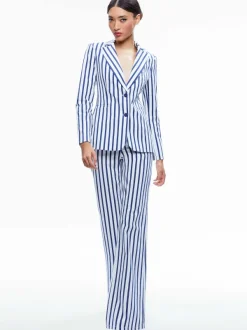 Alice and Olivia Breann Long Fitted Two Button Blazer-Women Jackets + Coats