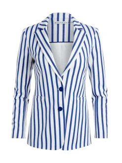 Alice and Olivia Breann Long Fitted Two Button Blazer-Women Jackets + Coats