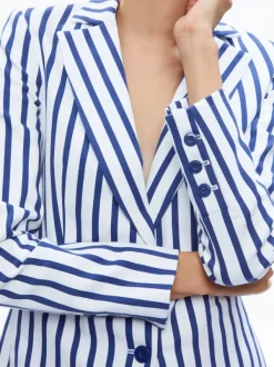 Alice and Olivia Breann Long Fitted Two Button Blazer-Women Jackets + Coats