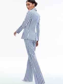 Alice and Olivia Breann Long Fitted Two Button Blazer-Women Jackets + Coats