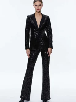 Alice and Olivia Breann Sequin Fitted Blazer-Women Jackets + Coats