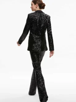 Alice and Olivia Breann Sequin Fitted Blazer-Women Jackets + Coats