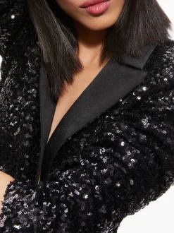Alice and Olivia Breann Sequin Fitted Blazer-Women Jackets + Coats