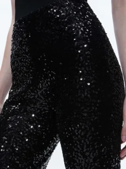 Alice and Olivia Breann Sequin Fitted Blazer + Lara Sequin Bootcut Pant-Women Matching Sets
