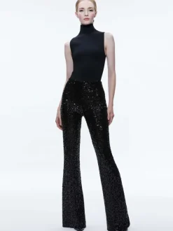 Alice and Olivia Breann Sequin Fitted Blazer + Lara Sequin Bootcut Pant-Women Matching Sets