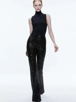 Alice and Olivia Breann Sequin Fitted Blazer + Lara Sequin Bootcut Pant-Women Matching Sets